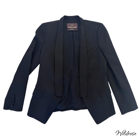 Roberto Cavalli Black Tailored Blazer SZ 40 US 4 - Picture 7 of 15